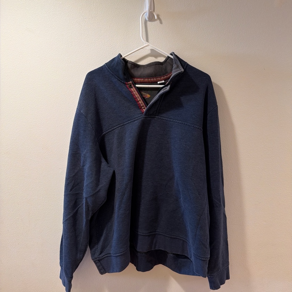 Orvis Men's Navy Zip-Up Sweater